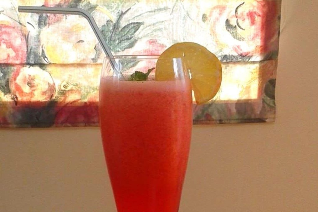 Coconut water and strawberry mocktail