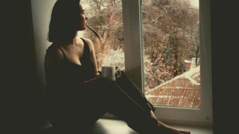 woman at window