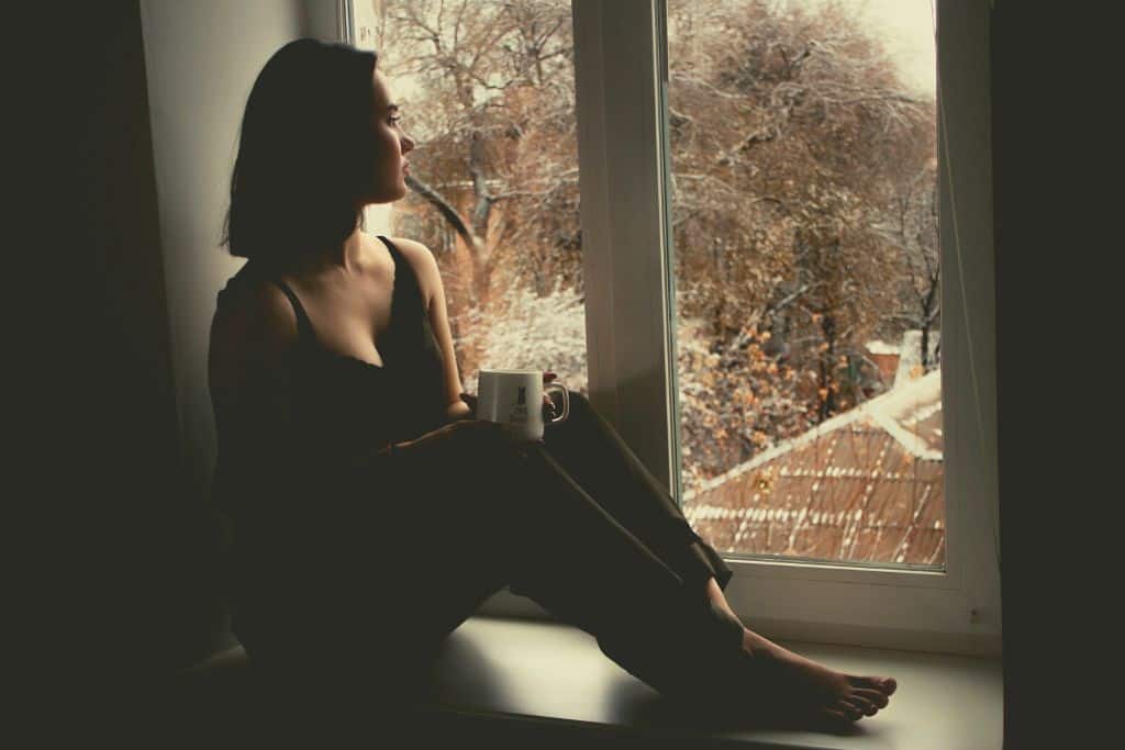 woman at window
