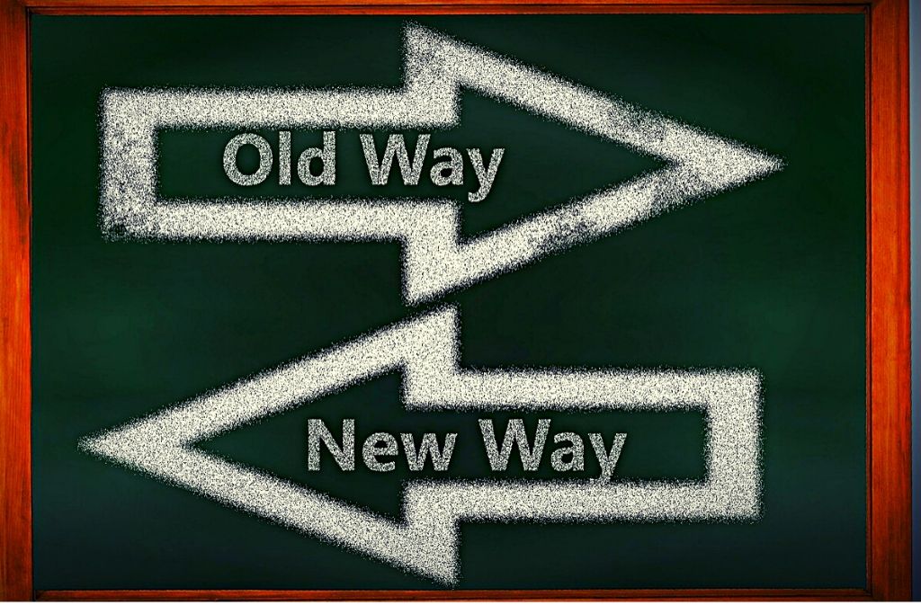 sign 'old way new way'