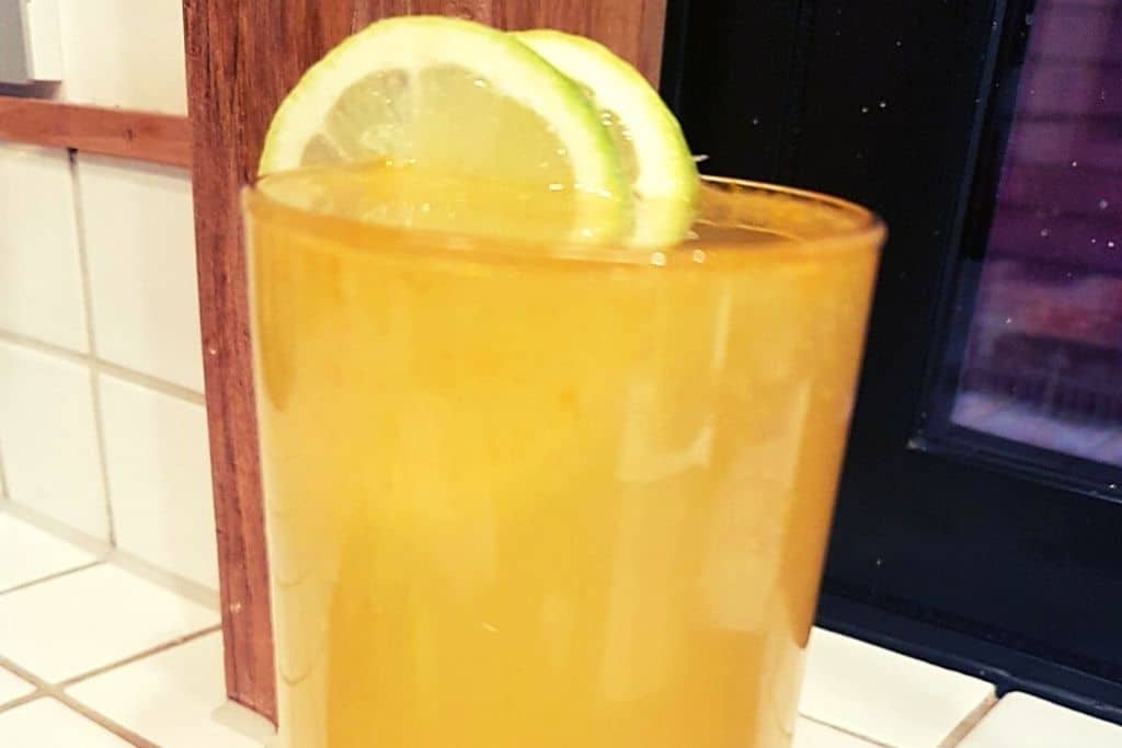 orange drink with lemon slices